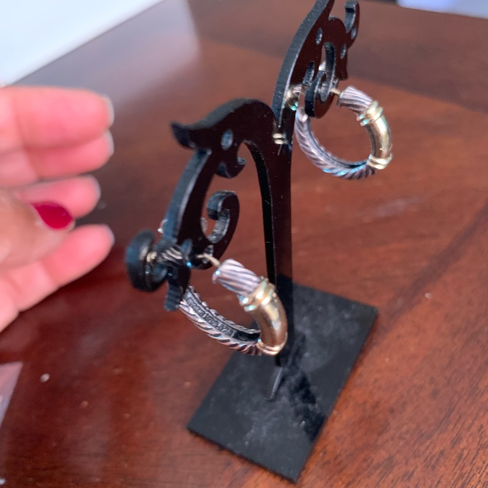 David Yurman hoop earrings gold and silver - Picture 4 of 5